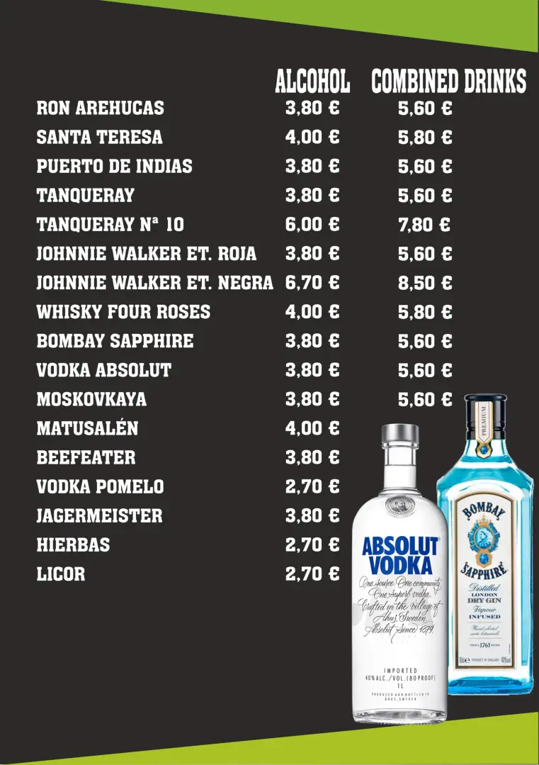 ALCOHOL / COMBINADOS ALCOHOL / COMBINADOS
